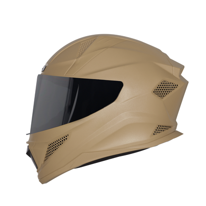 Steelbird SBH-25 Rudra ISI Certified Full Face Helmet for Men and Women (Dashing Desert Storm With Smoke Visor)