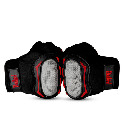 Refurbished Steelbird Experience 1.0 Reflective Full Finger Bike Riding Gloves with Touch Screen Sensitivity at Thumb and Index Finger, Protective Off-Road Motorbike Racing (Black Red)