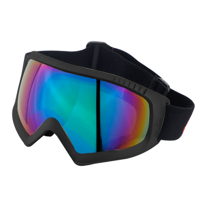 Steelbird 7Wings Motocross ATV/Dirt Bike Goggles, Unisex Eye Protection for Riding (Pack of 1, Black with Rainbow)
