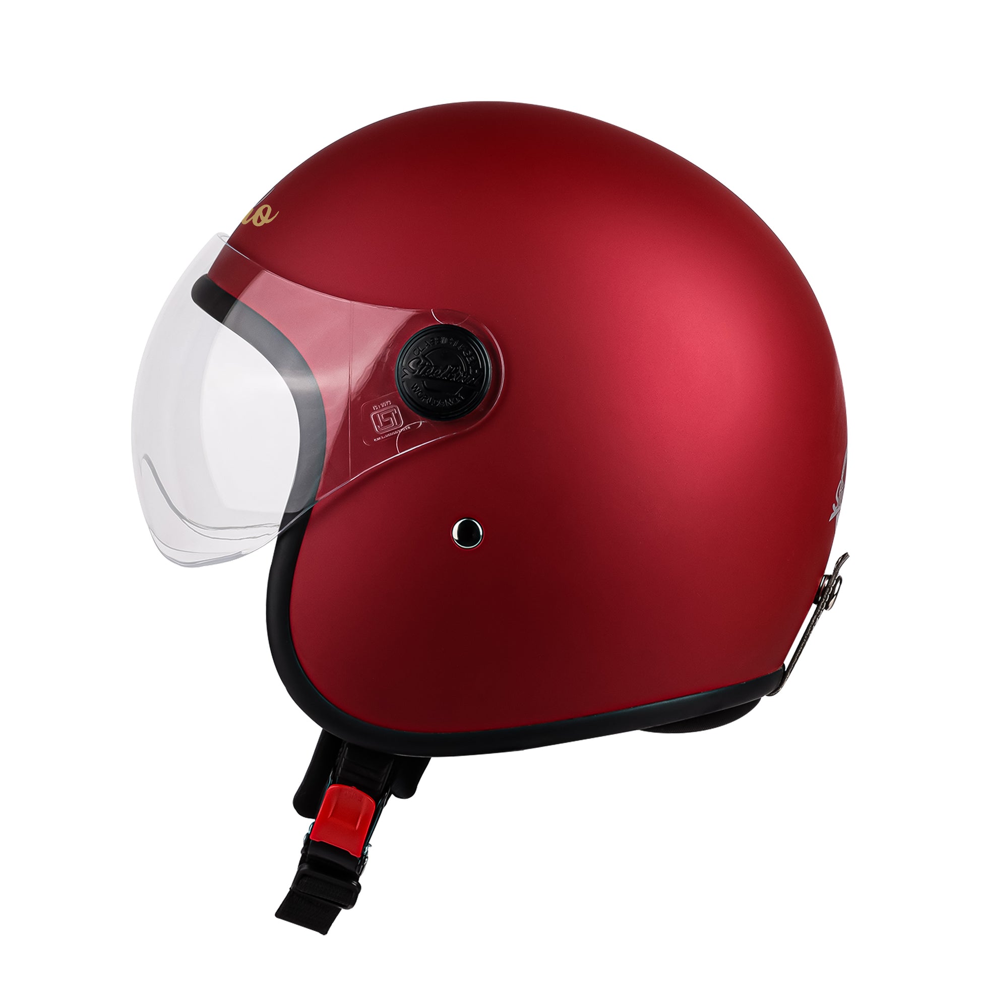 burgundy motorcycle half helmet Steelbird SBH-54 Retro ISI Certified Open Face Helmet for Men and Wome – Shop On Steelbird
