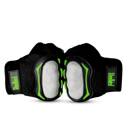Refurbished Steelbird Experience 1.0 Reflective Full Finger Bike Riding Gloves with Touch Screen Sensitivity at Thumb and Index Finger, Protective Off-Road Motorbike Racing (Black Green)