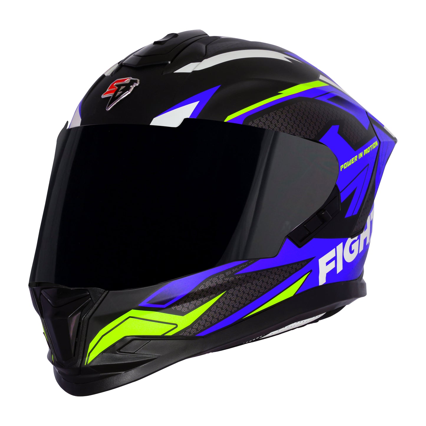 Steelbird SBH-57 Fighter F7 ISI and DOT Certified Full Face Graphic Helmet for Men and Women with Inner Silver Sun Shield (Glossy Black Blue)