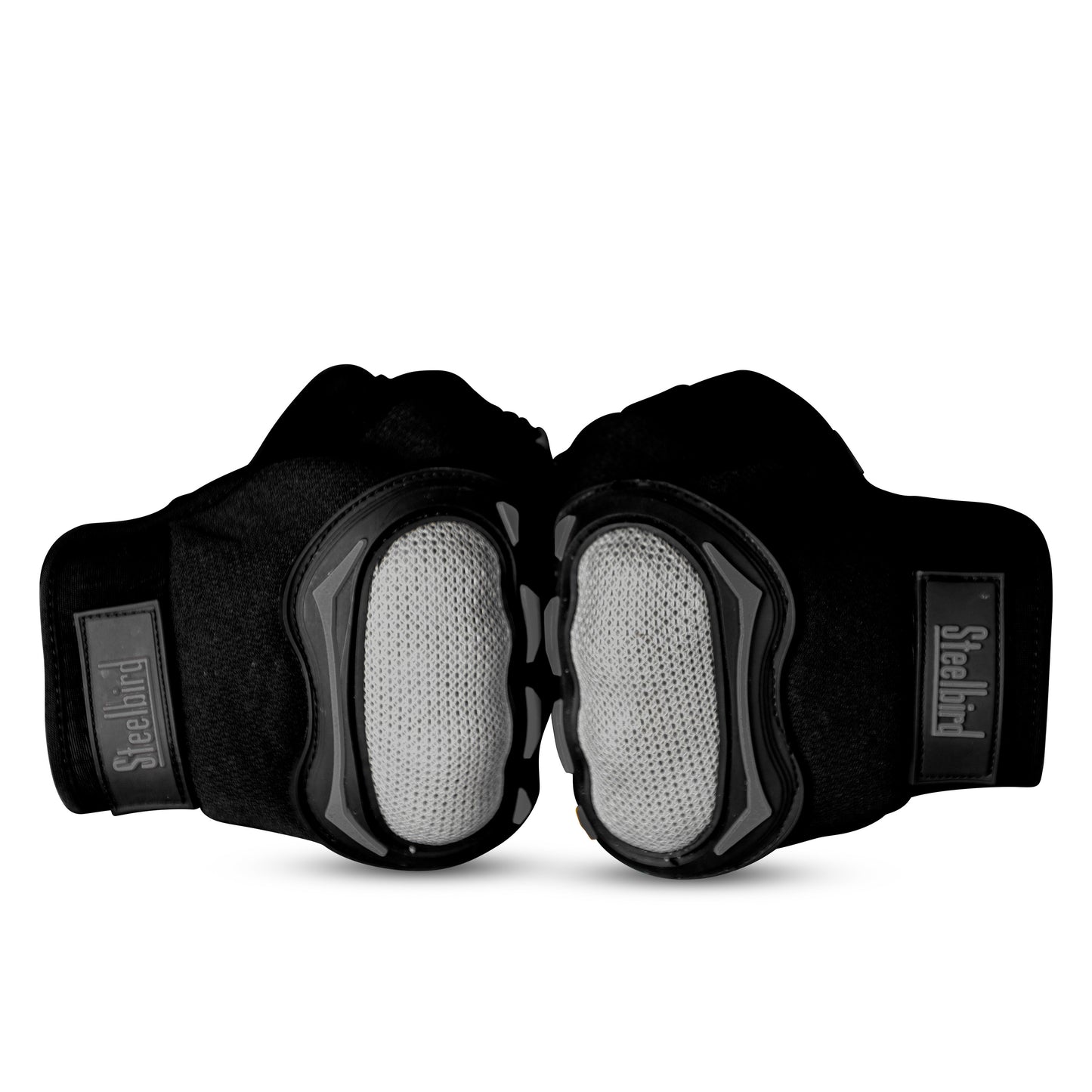 Refurbished Steelbird Experience 1.0 Reflective Full Finger Bike Riding Gloves with Touch Screen Sensitivity at Thumb and Index Finger, Protective Off-Road Motorbike Racing (Black Grey)
