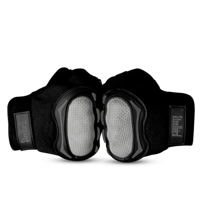 Refurbished Steelbird Experience 1.0 Reflective Full Finger Bike Riding Gloves with Touch Screen Sensitivity at Thumb and Index Finger, Protective Off-Road Motorbike Racing (Black Grey)