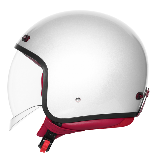 Steelbird SBH-67 Retro 5.0 ISI and DOT Certified Open Face Helmet for Men and Women (Glossy Titanium Grey)