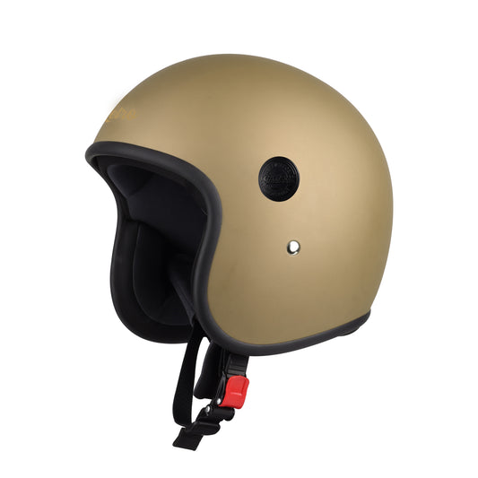 Steelbird SBH-55 Retro ISI Certified Open Face Helmet for Men and Women (Matt Desert storm)
