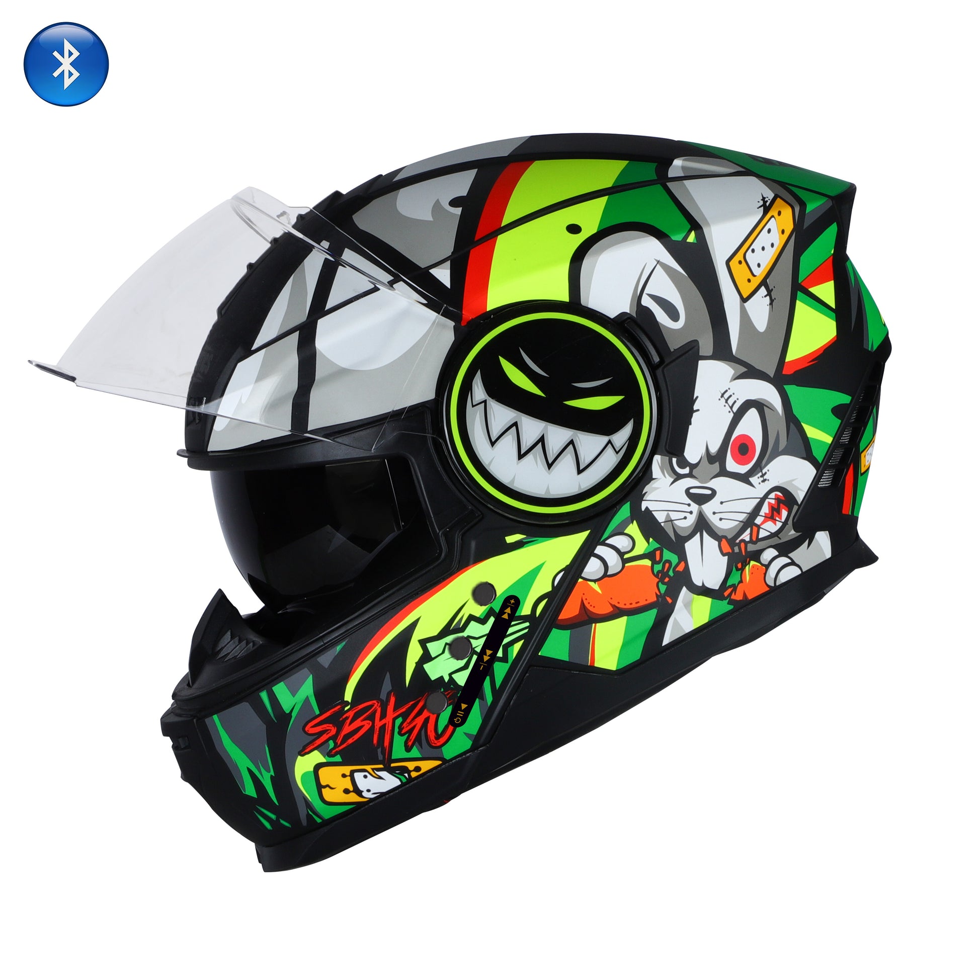 crazy shoei helmet Steelbird Crazy Doe Bluetooth Full Face ISI Certified Graphic Helmet f – Shop On Steelbird