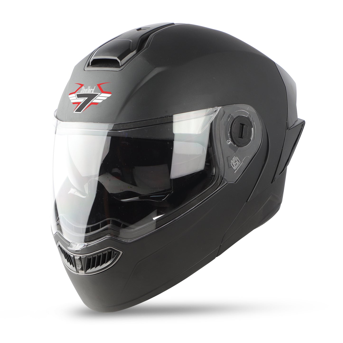 Steelbird SBA-8 7Wings ISI Certified Flip-Up Helmet for Men and Women with Inner Smoke Sun Shield (Matt Axis Grey)