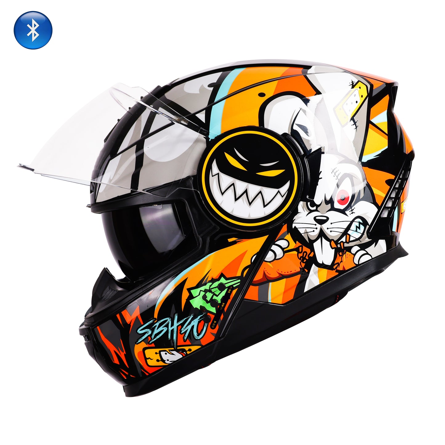 crazy graphic motorcycle helmets Steelbird Crazy Doe Bluetooth Full Face ISI Certified Graphic Helmet f – Shop On Steelbird