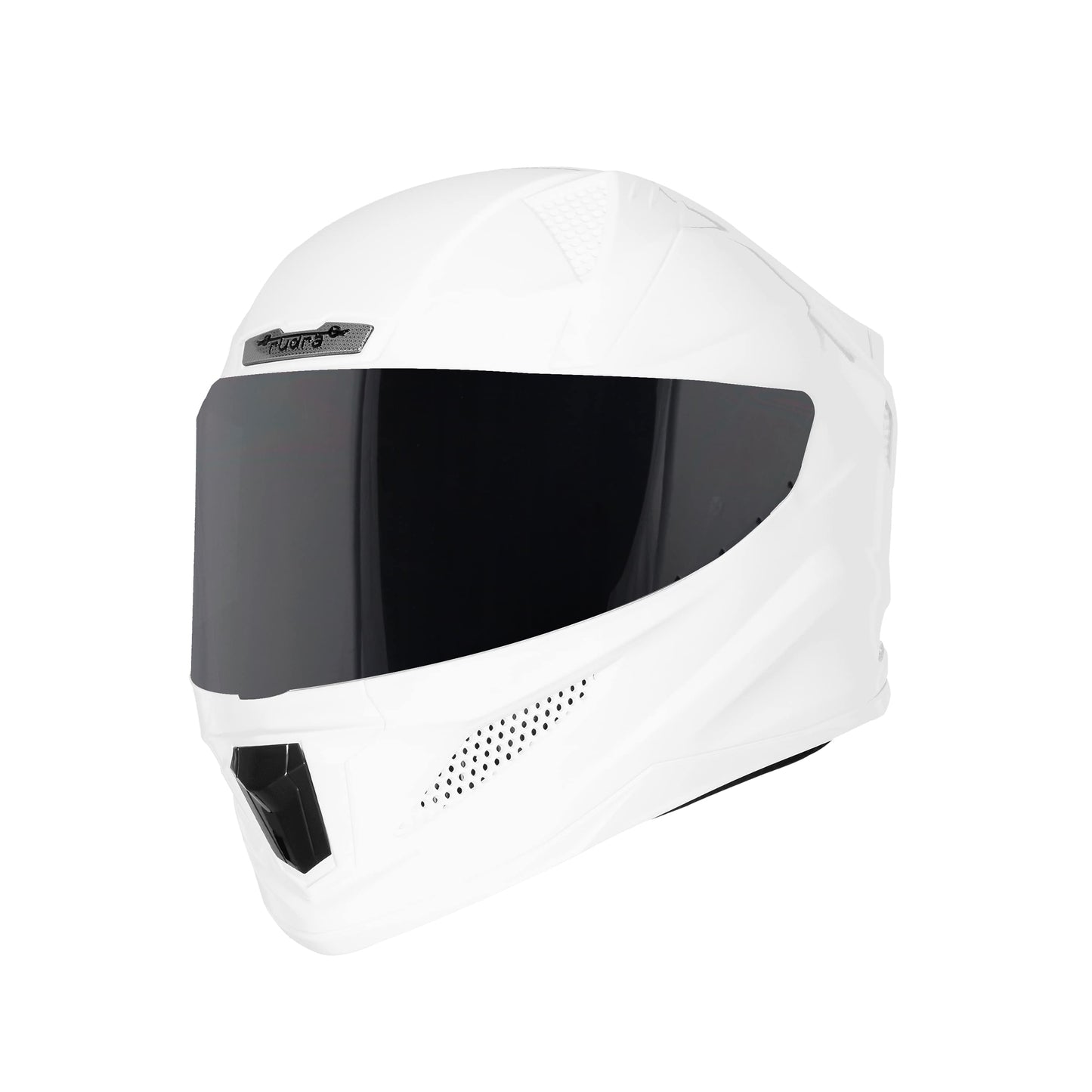 Steelbird SBH-25 Rudra ISI Certified Full Face Helmet for Men and Women (Glossy White with Smoke Visor)