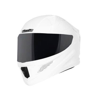 Steelbird SBH-25 Rudra ISI Certified Full Face Helmet for Men and Women (Glossy White with Smoke Visor)