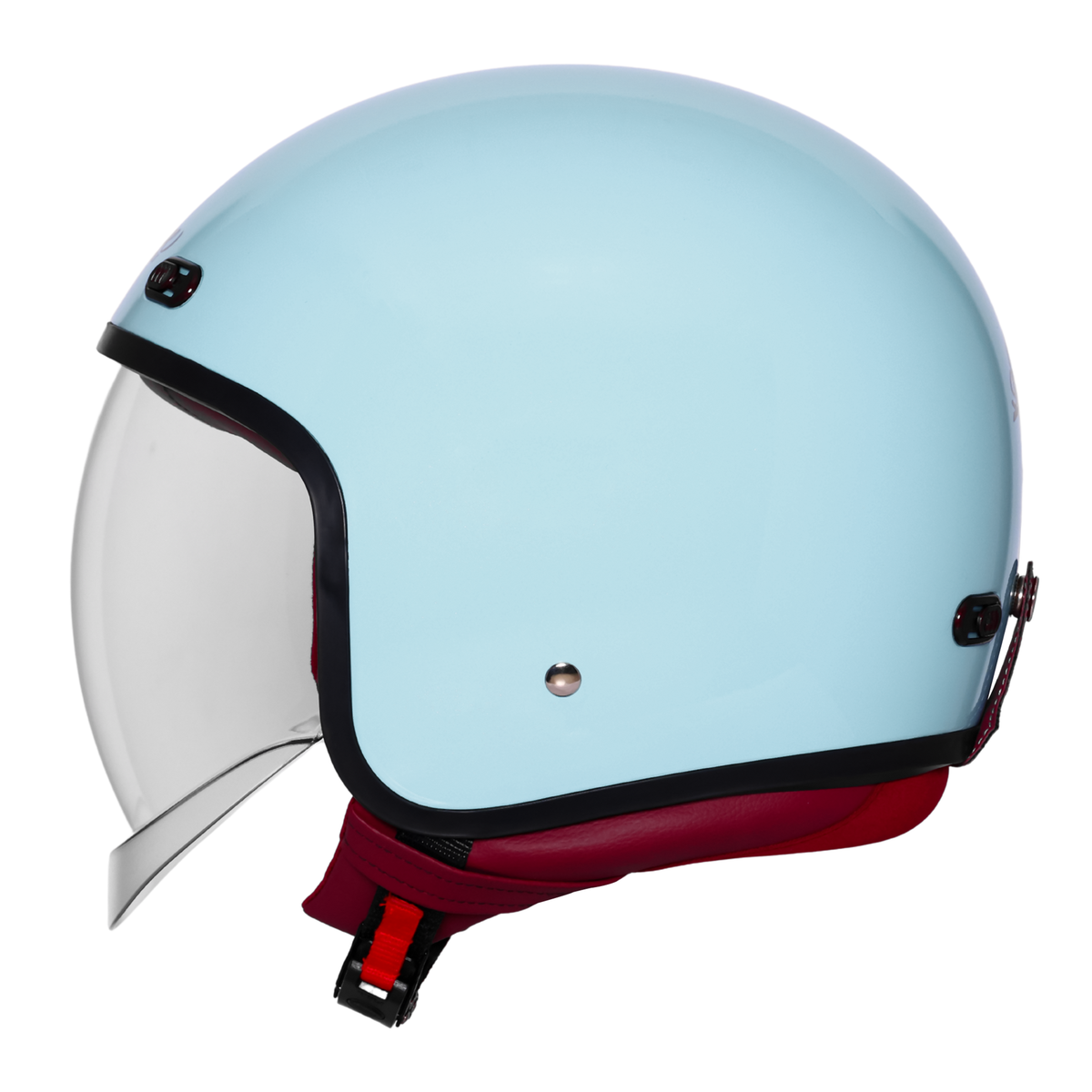 Steelbird SBH-67 Retro 5.0 ISI and DOT Certified Open Face Helmet for Men and Women (Glossy Sea Blue)
