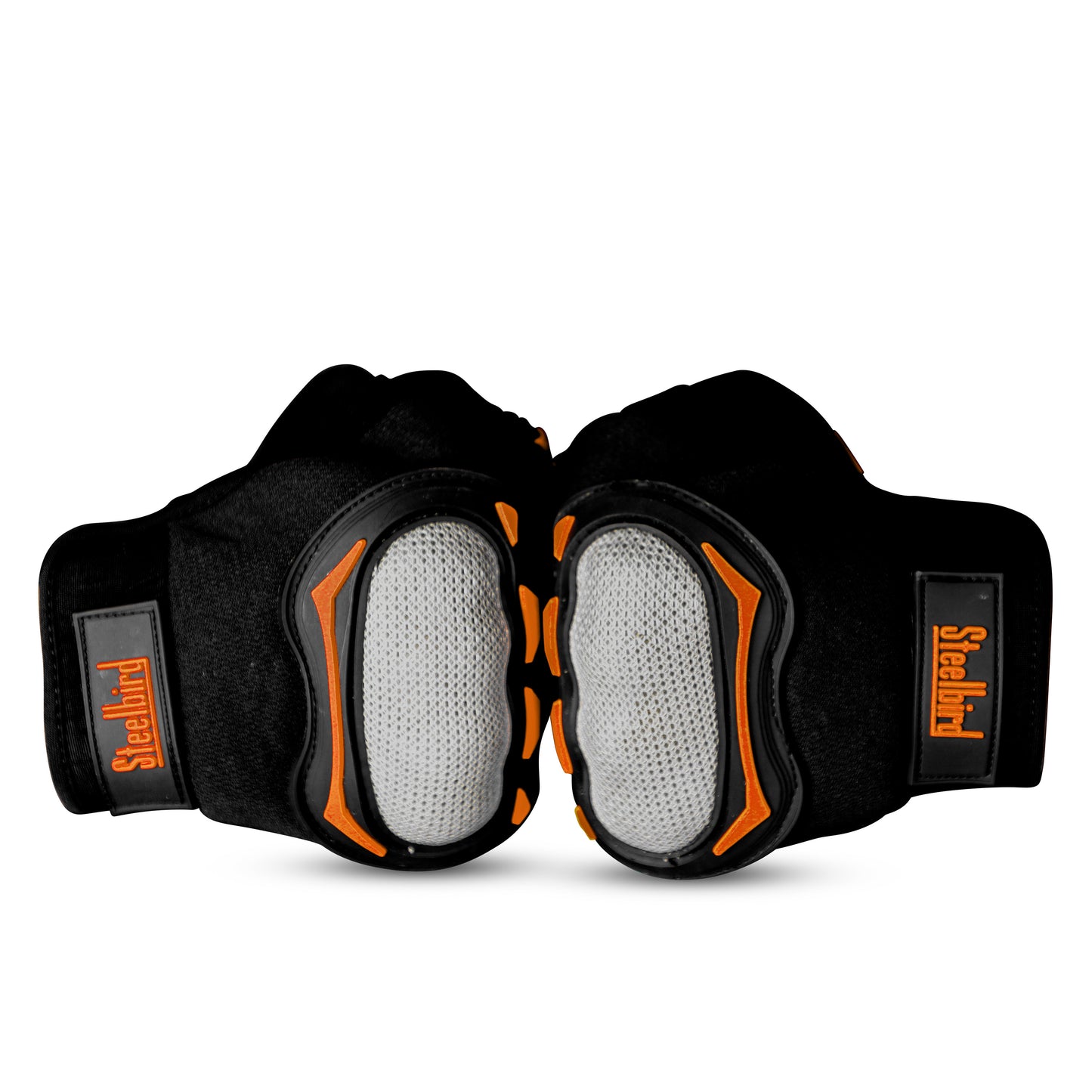 Refurbished Steelbird Experience 1.0 Reflective Full Finger Bike Riding Gloves with Touch Screen Sensitivity at Thumb and Index Finger, Protective Off-Road Motorbike Racing (Black Orange)