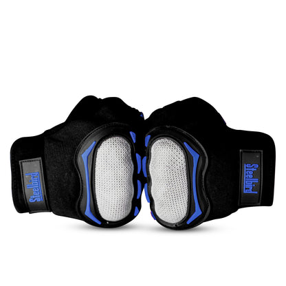Refurbished Steelbird Experience 1.0 Reflective Full Finger Bike Riding Gloves with Touch Screen Sensitivity at Thumb and Index Finger, Protective Off-Road Motorbike Racing (Black Blue)