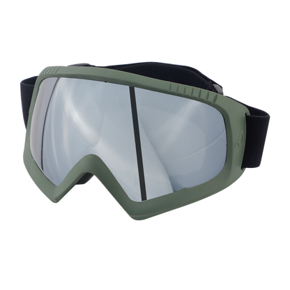Steelbird 7Wings Motocross ATV/Dirt Bike Goggles, Unisex Eye Protection for Riding (Pack of 1, Olive with Silver)