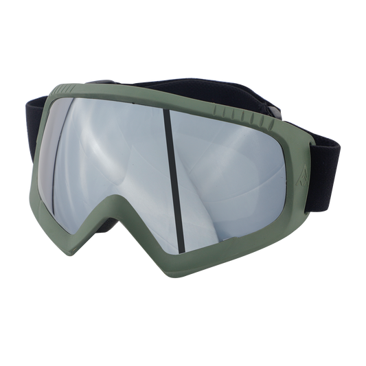 Steelbird 7Wings Motocross ATV/Dirt Bike Goggles, Unisex Eye Protection for Riding (Pack of 1, Olive with Silver)