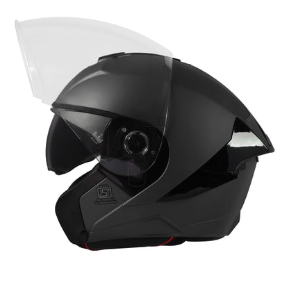 Steelbird SBA-10 7Wings ISI Certified Open Face Helmet for Men and Women with Inner Smoke Sun Shield (Glossy H.Grey)