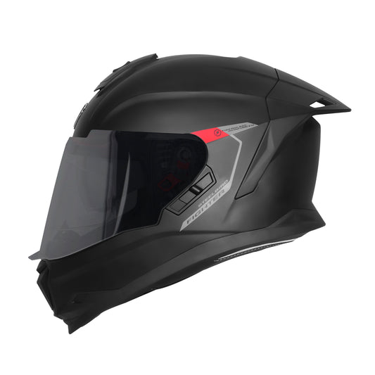 Steelbird Fighter ECE 22.06 SB-120 Gen-Z Helmet with Pinlock-30 | Inner Sun Shield | Extra Chrome and Smoke Visor | Matt Black