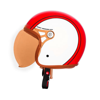 IGNYTE IGN-58 Spectrum ISI and DOT Certified Open Face Graphic Helmet for Men and Women (Glossy Red White )