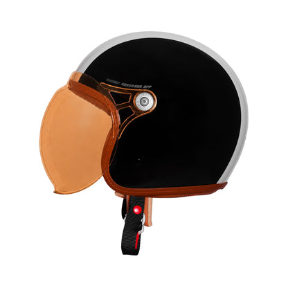 IGNYTE IGN-58 Spectrum ISI and DOT Certified Open Face Graphic Helmet for Men and Women (Glossy Red White Black)