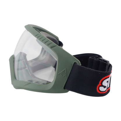 Steelbird 7Wings Motocross ATV/Dirt Bike Goggles, Unisex Eye Protection for Riding (Pack of 1, Olive with Clear)