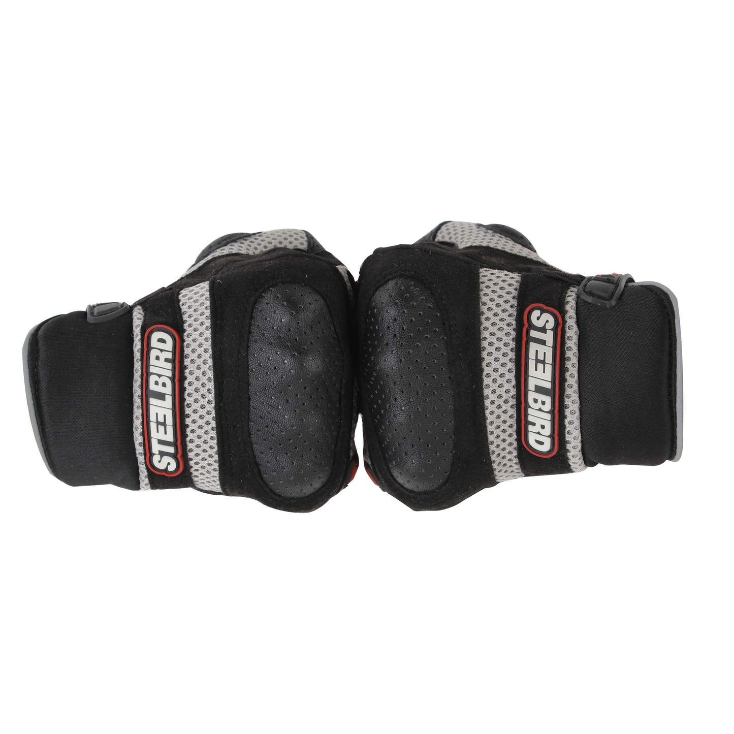 Refurbished Steelbird Adventure A-1 Full Finger Riding Gloves with Touch Screen Sensitivity at Thumb and Index Finger, Protective Off-Road Motorbike Racing (Red)