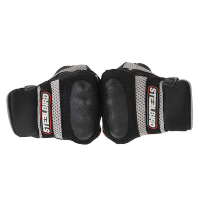 Refurbished Steelbird Adventure A-1 Full Finger Riding Gloves with Touch Screen Sensitivity at Thumb and Index Finger, Protective Off-Road Motorbike Racing (Red)