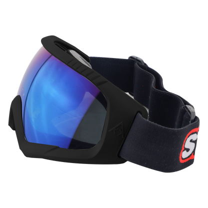 Steelbird 7Wings Motocross ATV/Dirt Bike Goggles, Unisex Eye Protection for Riding (Pack of 1, Black with Blue)