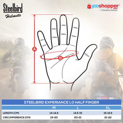 Steelbird Experience 1.0 Reflective Half Finger Bike Riding Gloves, Protective Off-Road Motorbike Racing (Green)