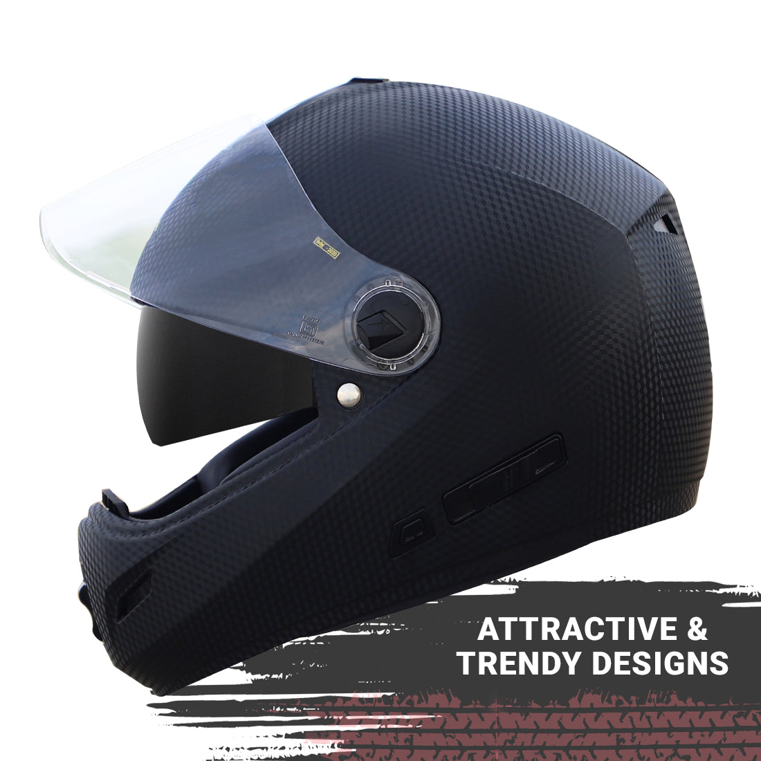 Steelbird Rox Cyborg ISI Certified Full Face Helmet for Men and Women with Inner Smoke Sun Shield and Outer Clear Visor (Dashing Black)