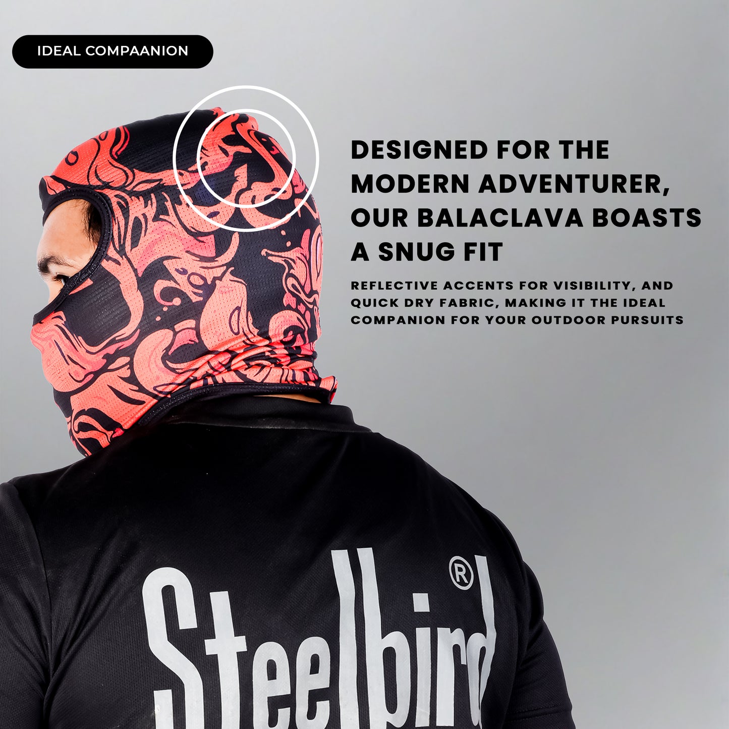 Steelbird Jispa 1.0 Balaclava Most Suitable for Motorcycling, Running, Sports, Head and Face Cover (Orange)