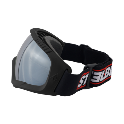 Steelbird 7Wings Motocross ATV/Dirt Bike Goggles, Unisex Eye Protection for Riding (Pack of 1, Black with Silver)