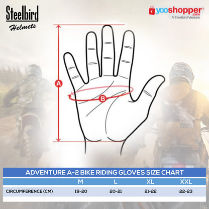 Steelbird Adventure A-2 Full Finger Bike Riding Gloves with Touch Screen Sensitivity at Thumb and Index Finger, Protective Off-Road Motorbike Racing (Red)