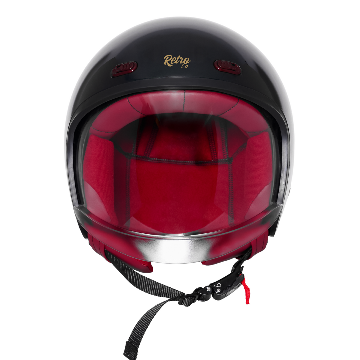 Steelbird SBH-67 Retro 5.0 ISI and DOT Certified Open Face Helmet for Men and Women (Glossy Exotic Green)