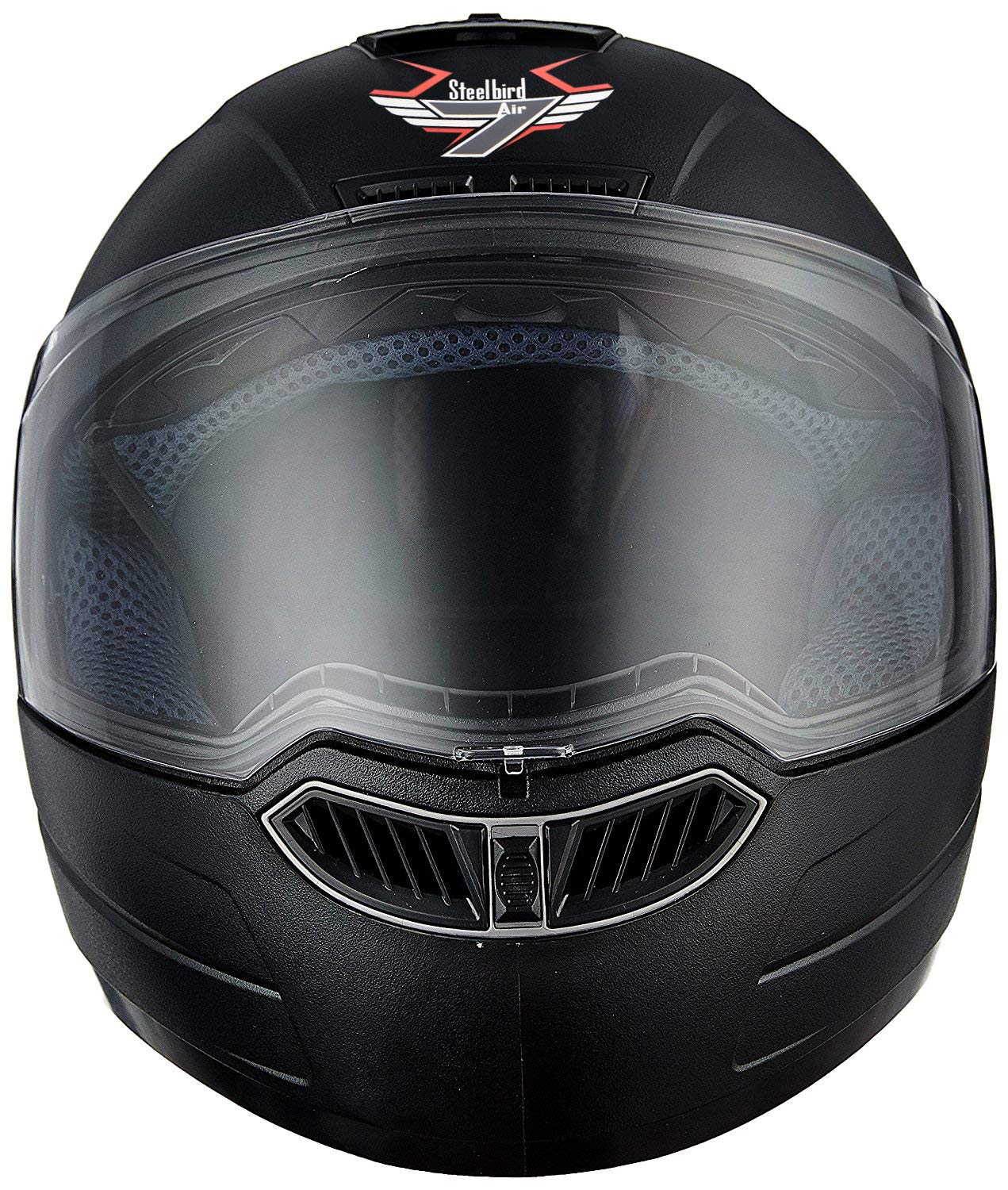 Steelbird SBA-1 7Wings Classic Full Face Helmet for Men and Women (Black with Clear Visor)