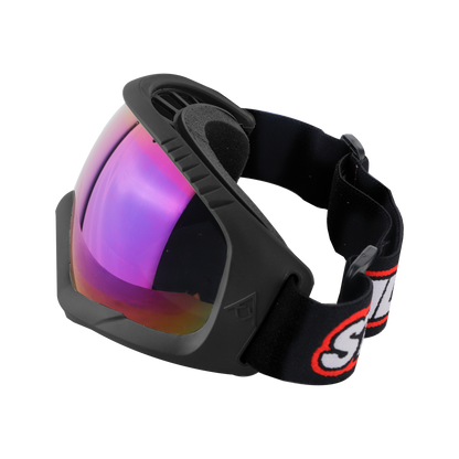 Steelbird 7Wings Motocross ATV/Dirt Bike Goggles, Unisex Eye Protection for Riding (Pack of 1, Black with Rainbow)