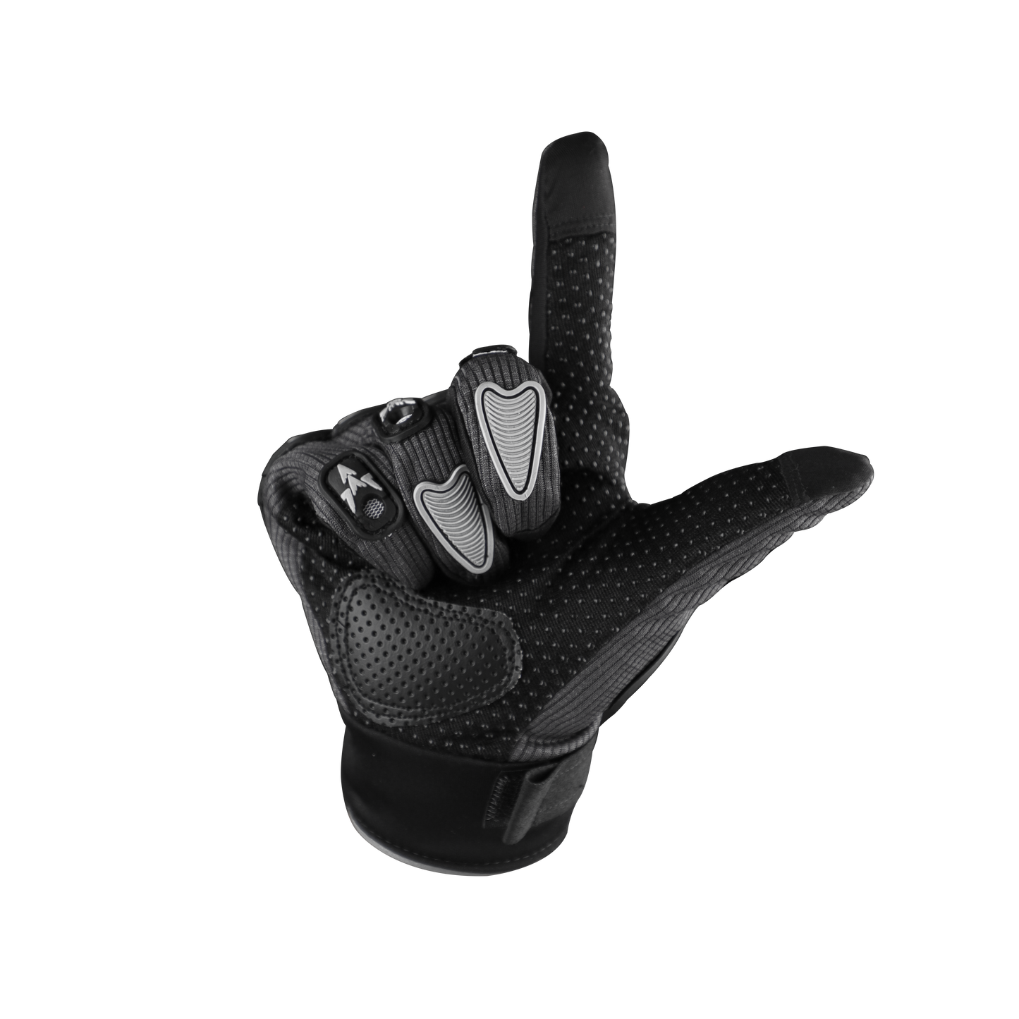 Refurbished Steelbird Full Finger Bike Riding Gloves with Touch Screen Sensitivity at Thumb and Index Finger, Protective Off-Road Motorbike Racing (Grey Grey)