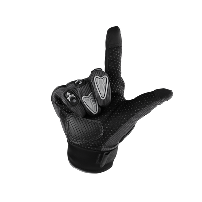 Refurbished Steelbird Full Finger Bike Riding Gloves with Touch Screen Sensitivity at Thumb and Index Finger, Protective Off-Road Motorbike Racing (Grey Grey)