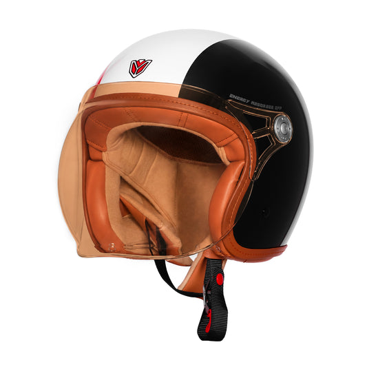 IGNYTE IGN-58 Spectrum ISI and DOT Certified Open Face Graphic Helmet for Men and Women (Glossy Red White Black)