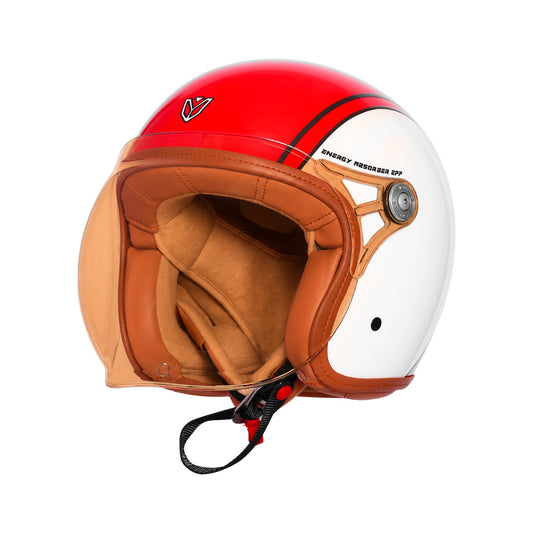 IGNYTE IGN-58 Spectrum ISI and DOT Certified Open Face Graphic Helmet for Men and Women (Glossy Red White )