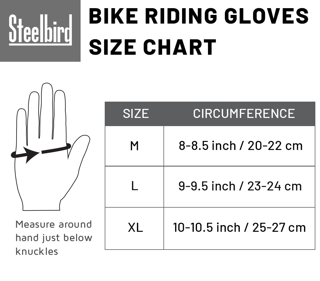 Refurbished Steelbird Full Finger Bike Riding Gloves with Touch Screen Sensitivity at Thumb and Index Finger, Protective Off-Road Motorbike Racing (Green Grey)