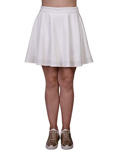 ORZEL Girls White Circular Skirt Short Length Latest Stylish and Trendy Women Western Dresses (White)