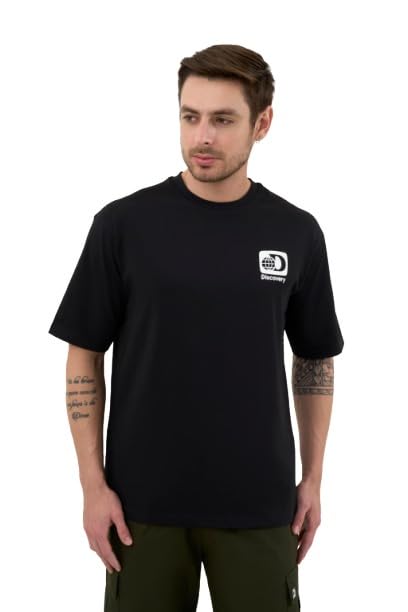 DCYPHR Discovery Men's Retro Graphic Tee- Black