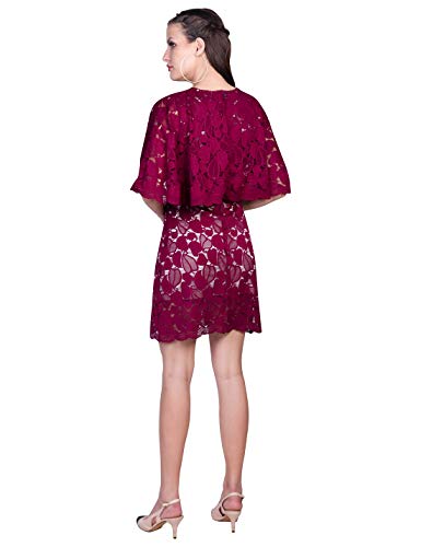 ORZEL Women's Fashionable Mini Dress for Every Occasion (Wine)