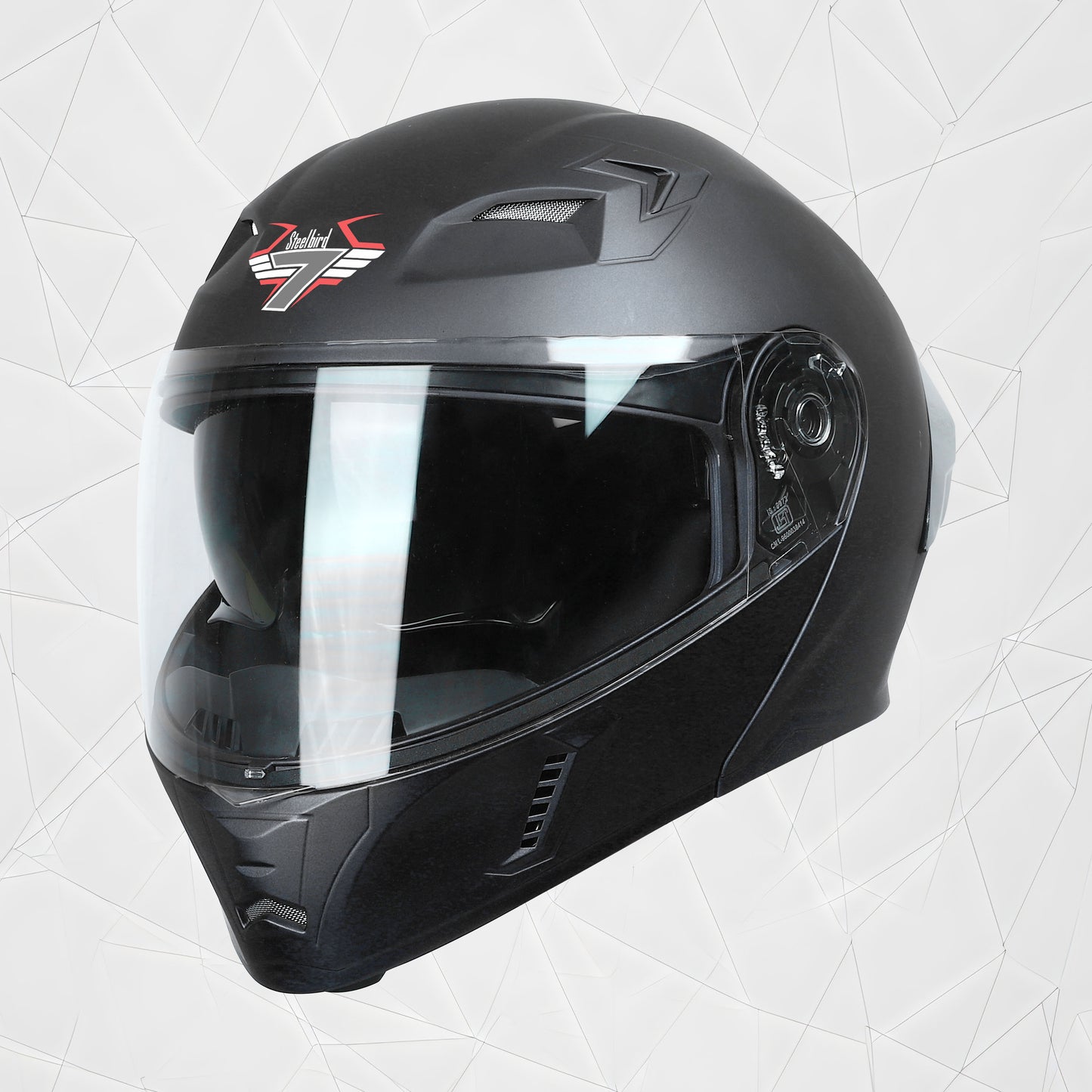 Steelbird SBA-20 7Wings ISI Certified Flip-Up Helmet with Black Spoiler for Men and Women with Inner Smoke Sun Shield (Glossy H. Grey)