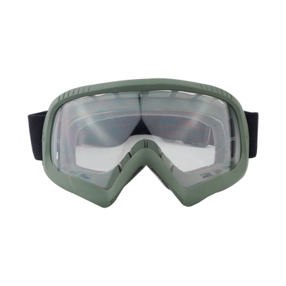 Steelbird 7Wings Motocross ATV/Dirt Bike Goggles, Unisex Eye Protection for Riding (Pack of 1, Olive with Clear)