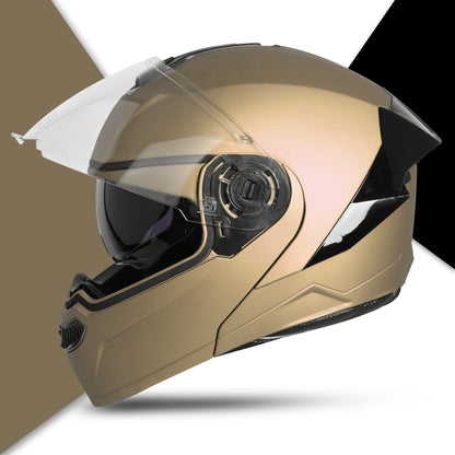 Steelbird SBA-8 7Wings ISI Certified Flip-Up Helmet for Men and Women with Inner Smoke Sun Shield (Matt Desert Storm)