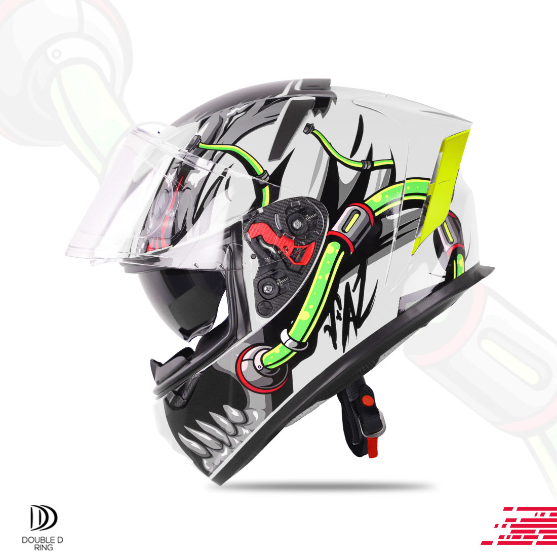 Ignyte IGN-4 Trever ISI/DOT Certified Full Face Graphic Helmet with Outer Anti-Fog Clear Visor and Inner Smoke Sun Shield