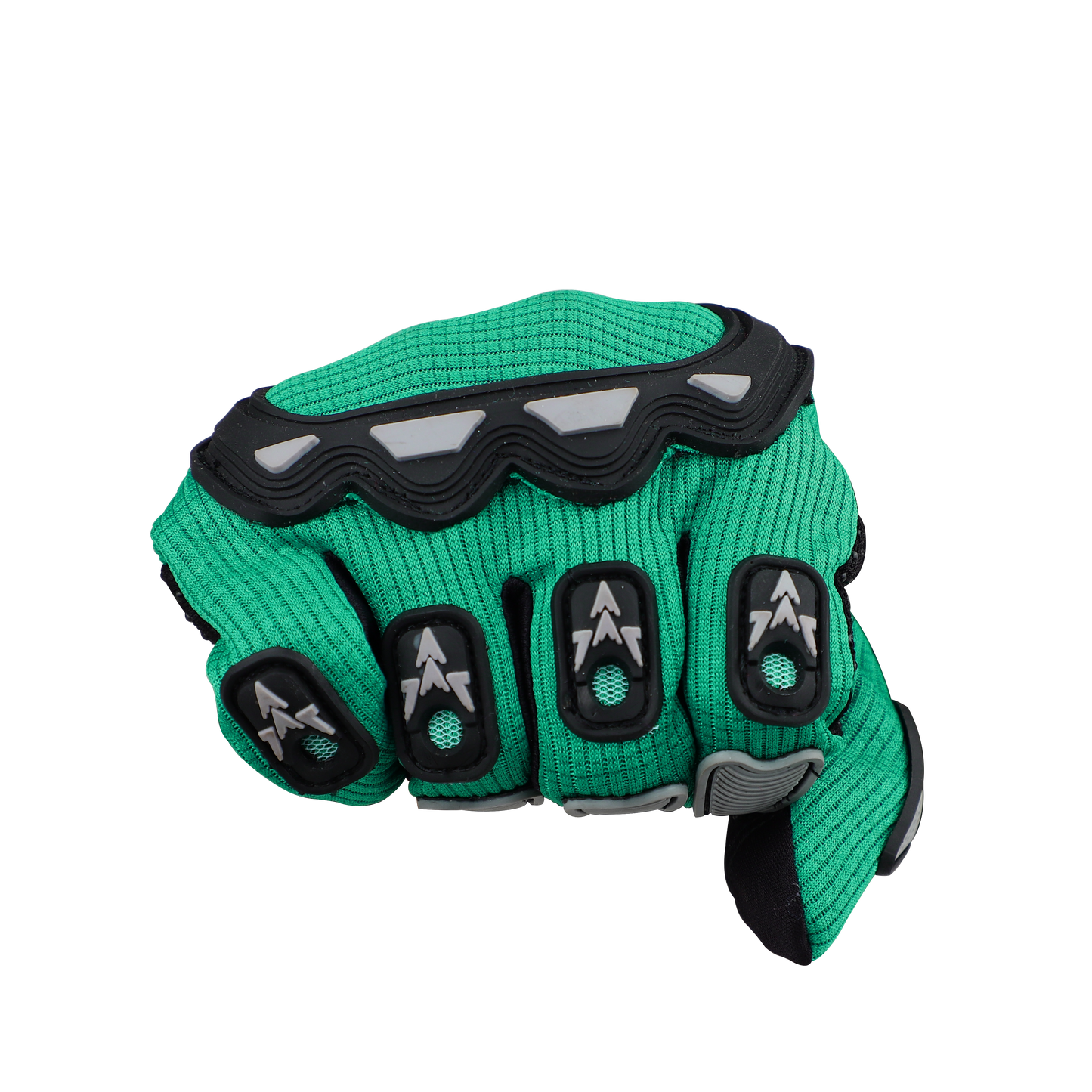 Refurbished Steelbird Full Finger Bike Riding Gloves with Touch Screen Sensitivity at Thumb and Index Finger, Protective Off-Road Motorbike Racing (Green Grey)