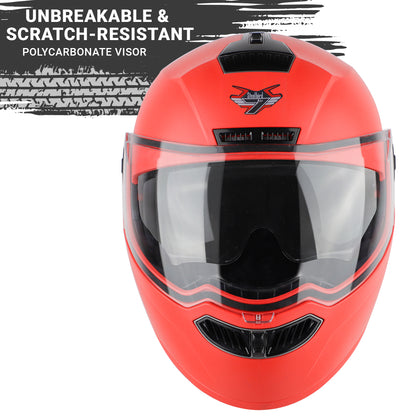 Steelbird SBA-7 7Wings ISI Certified Flip-Up Helmet for Men and Women with Inner Smoke Sun Shield (Dashing Red)